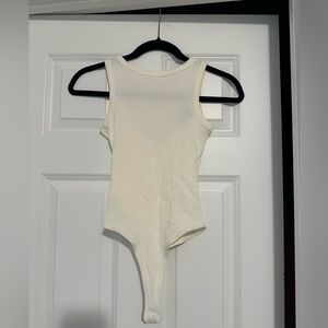 Lulus white/cream ribbed bodysuit